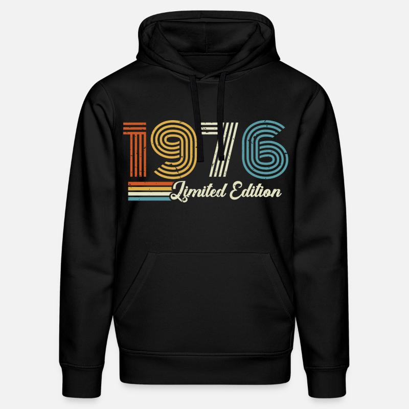 50e anniversaire 1976 Né en 1976 - Sweat à capuche bio DRUMMER Stanley/Stella Unisexe - noir