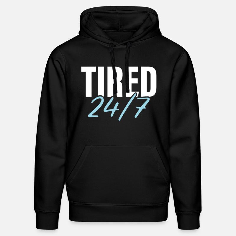 Fatigué 24h/24 et 7j/7 - Sweat à capuche bio DRUMMER Stanley/Stella Unisexe - noir