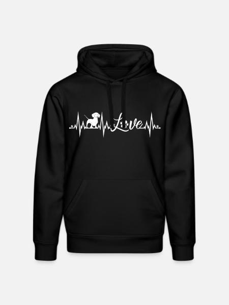 Dackel Herzschlag - Stanley/Stella Unisex Bio-Hoodie DRUMMER  - Schwarz