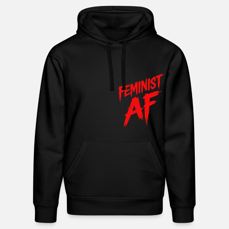 Féministe AF Déclaration Dicton - Sweat à capuche bio DRUMMER Stanley/Stella Unisexe - noir