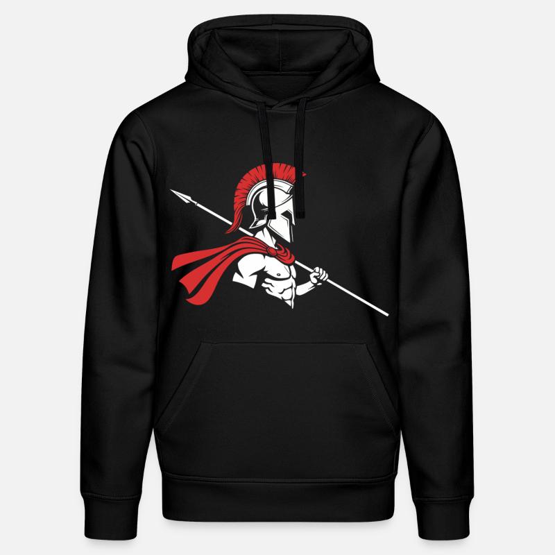 Spartan Profile Spear Logo Maskottchen Krieger - Stanley/Stella Unisex Bio-Hoodie DRUMMER - Schwarz