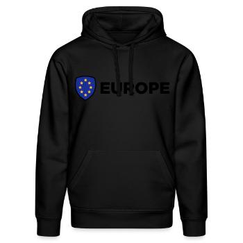 Le drapeau européen Union - Sweat à capuche bio DRUMMER Stanley/Stella Unisexe - noir - Devant - Marisol (170cm) & Nik (191cm)