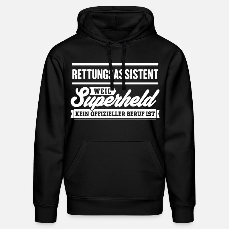 Superheld Rettungsassistent - Stanley/Stella Unisex Bio-Hoodie DRUMMER  - Schwarz