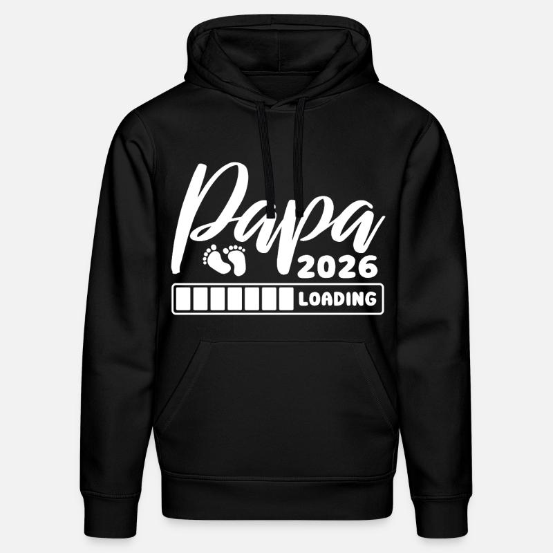 Papa 2026 loading - Schwangerschaft - Geschenk - Stanley/Stella Unisex Bio-Hoodie DRUMMER - Schwarz
