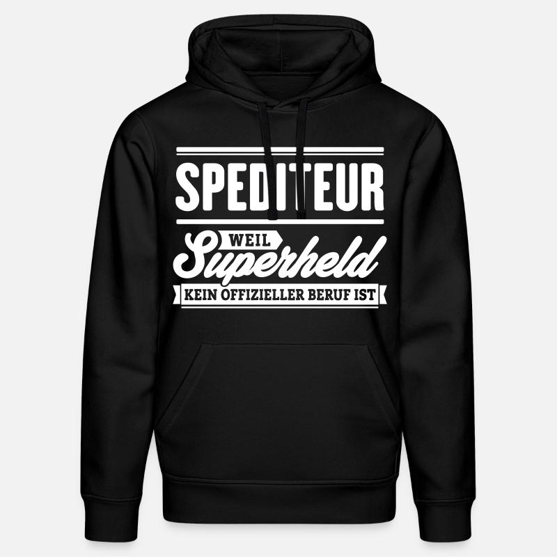 Superheld Spediteur - Stanley/Stella Unisex Bio-Hoodie DRUMMER  - Schwarz