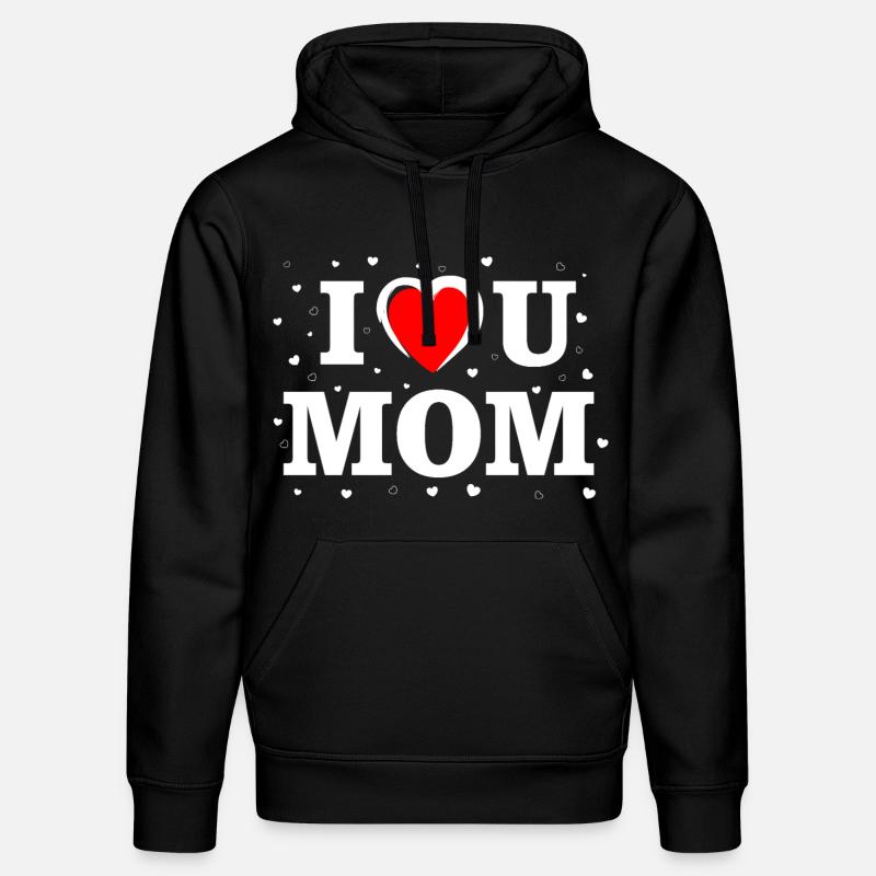 Chemise cœur de maman Je t’aime - Sweat à capuche bio DRUMMER Stanley/Stella Unisexe - noir