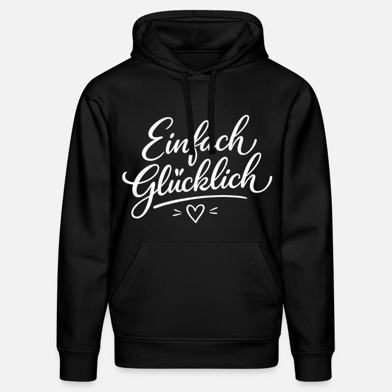 Einfach Glücklich Script - Stanley/Stella Unisex Bio-Hoodie DRUMMER  - Schwarz