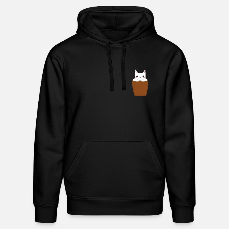 Chat dans la poche poitrine - Sweat à capuche bio DRUMMER Stanley/Stella Unisexe - noir