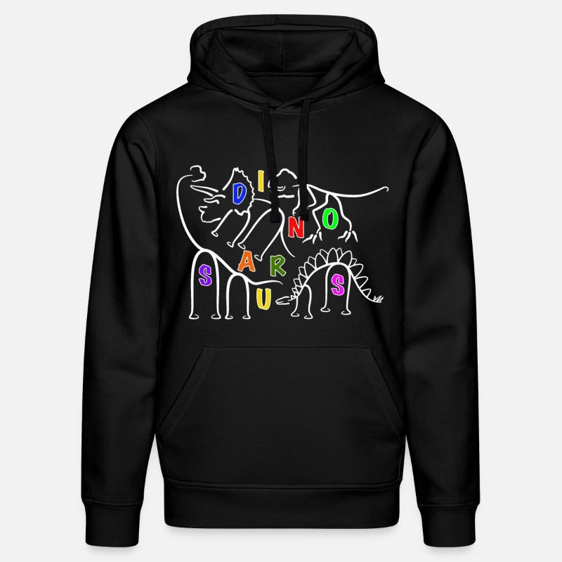 various Dinosaurs Dino line graphics - Stanley/Stella DRUMMER Unisex Organic Hoodie - black