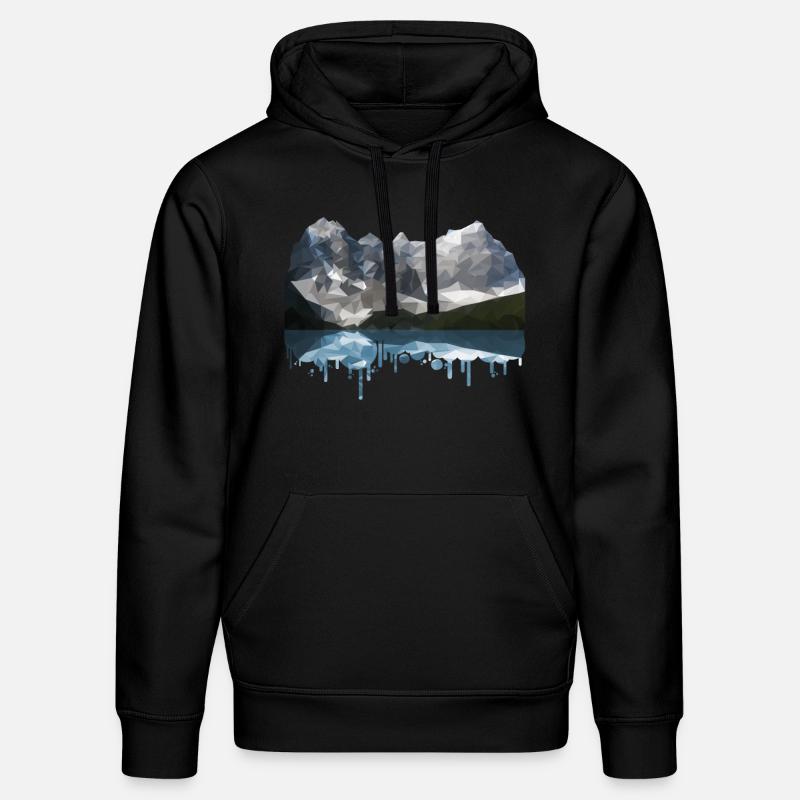 Mountains Low Poly - Stanley/Stella Unisex Bio-Hoodie DRUMMER  - Schwarz