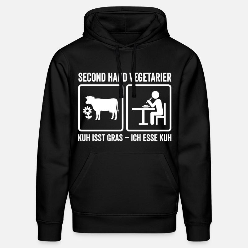 Second Hand Vegetarier – Lustiges Fleisch Design - Stanley/Stella Unisex Bio-Hoodie DRUMMER - Schwarz