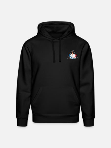 NASA Chest Logo med Måne og Raket - Stanley/Stella DRUMMER økologisk unisex-hoodie - sort