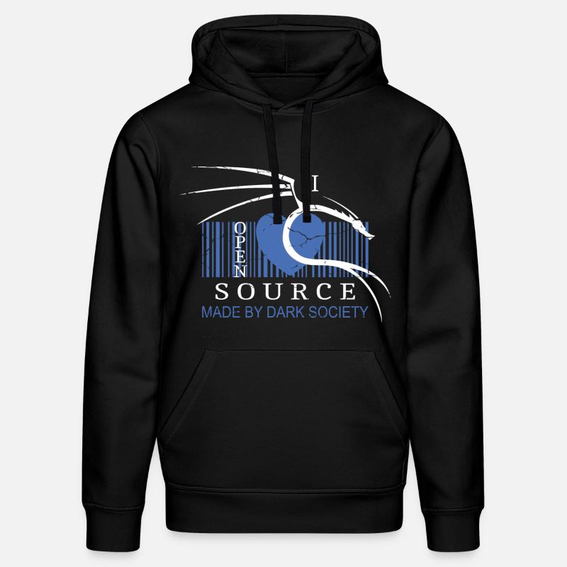 I Love Open Source Software - Stanley/Stella DRUMMER Unisex Organic Hoodie - black