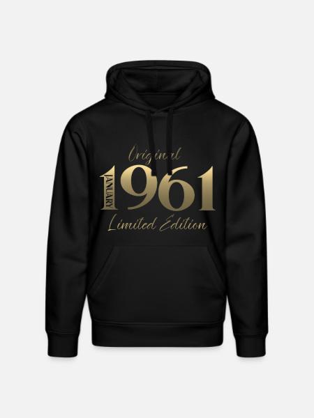 65th Birthday Original January 1961 - Stanley/Stella DRUMMER Unisex Organic Hoodie - black