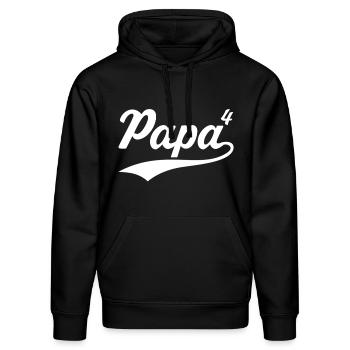 Papa hoch 4 Vater 4 Kinder vierfacher Papa - Stanley/Stella Unisex Bio-Hoodie DRUMMER  - Schwarz - Vorne - Marisol (170cm) & Nik (191cm)