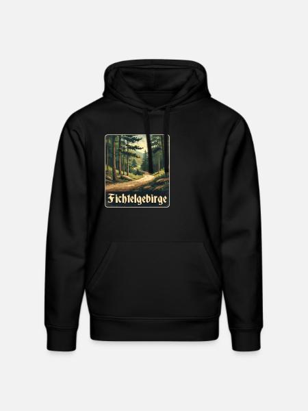 Fichtelgebirge Waldweg - Stanley/Stella Unisex Bio-Hoodie DRUMMER - Schwarz