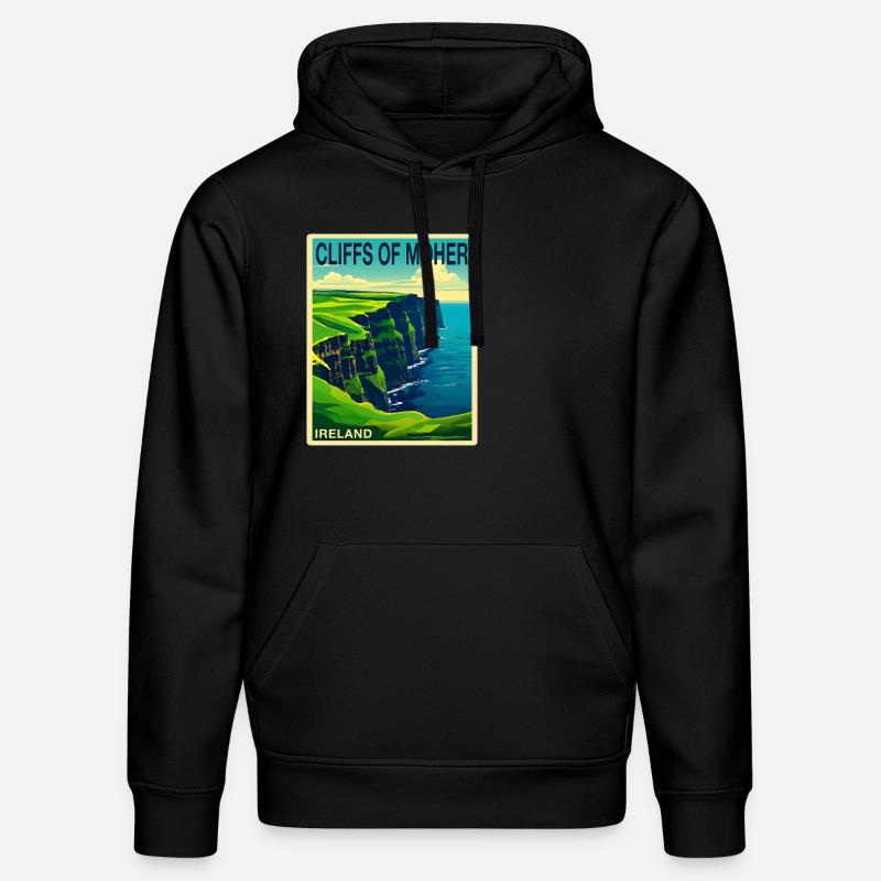 falaises de moher Irlande - Sweat à capuche bio DRUMMER Stanley/Stella Unisexe - noir