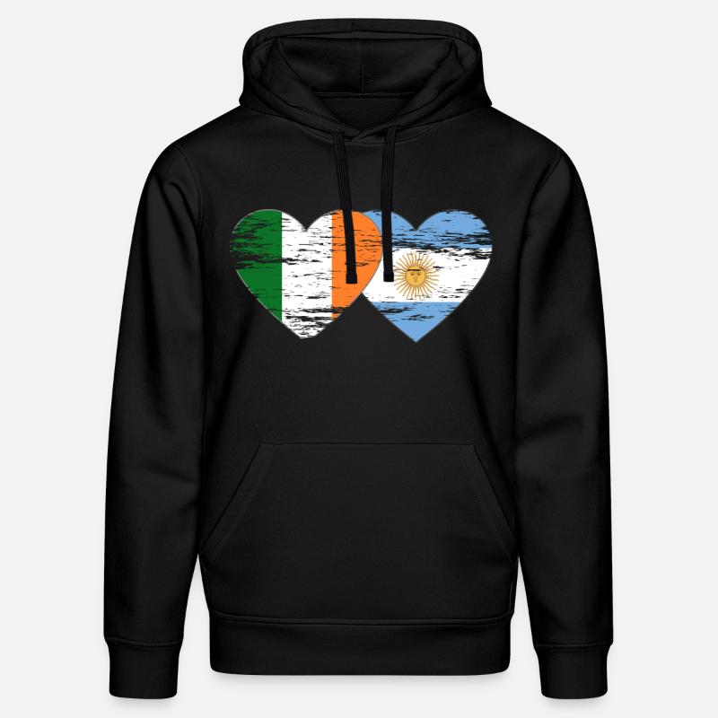 Irlande Argentine Drapeau Utilisé - Sweat à capuche bio DRUMMER Stanley/Stella Unisexe - noir