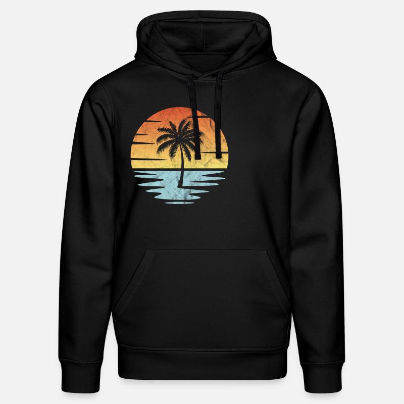 Plage Coucher de soleil - Sweat à capuche bio DRUMMER Stanley/Stella Unisexe - noir