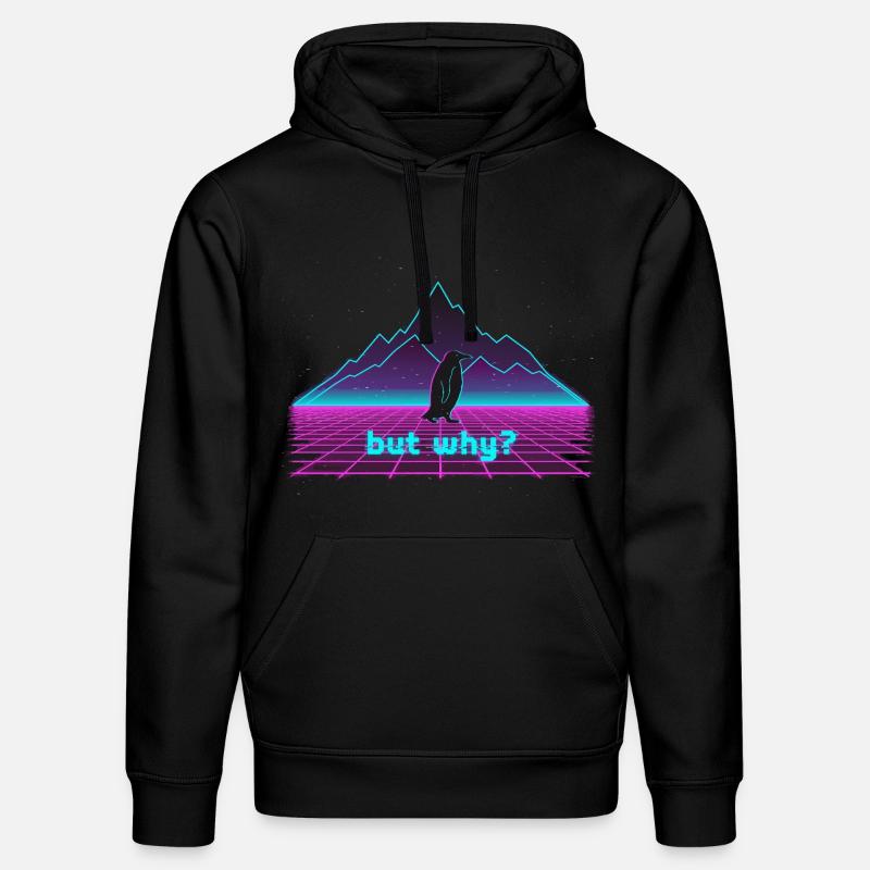 Vaporwave Penguin - Sweat à capuche bio DRUMMER Stanley/Stella Unisexe - noir