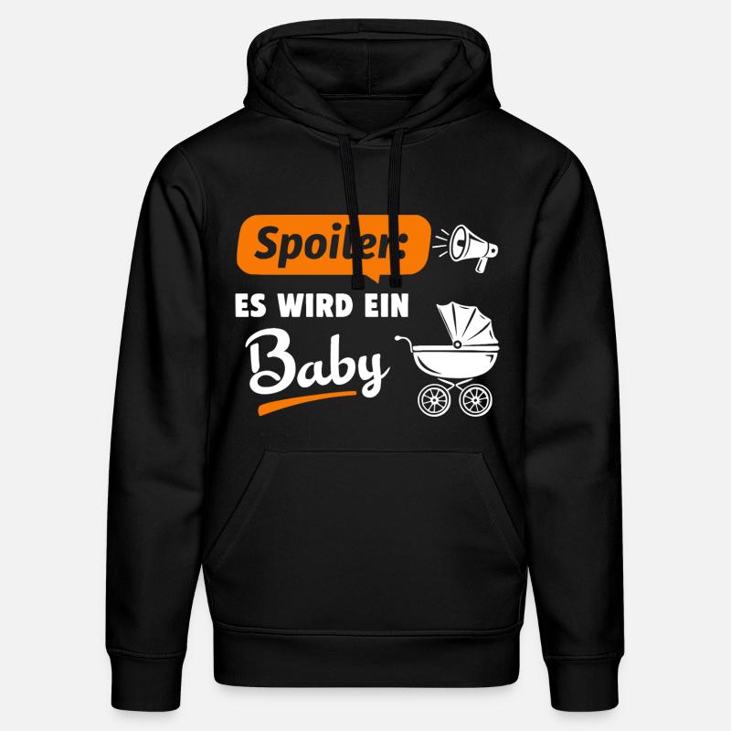 Spoiler : Ça va être un bébé - Sweat à capuche bio DRUMMER Stanley/Stella Unisexe - noir