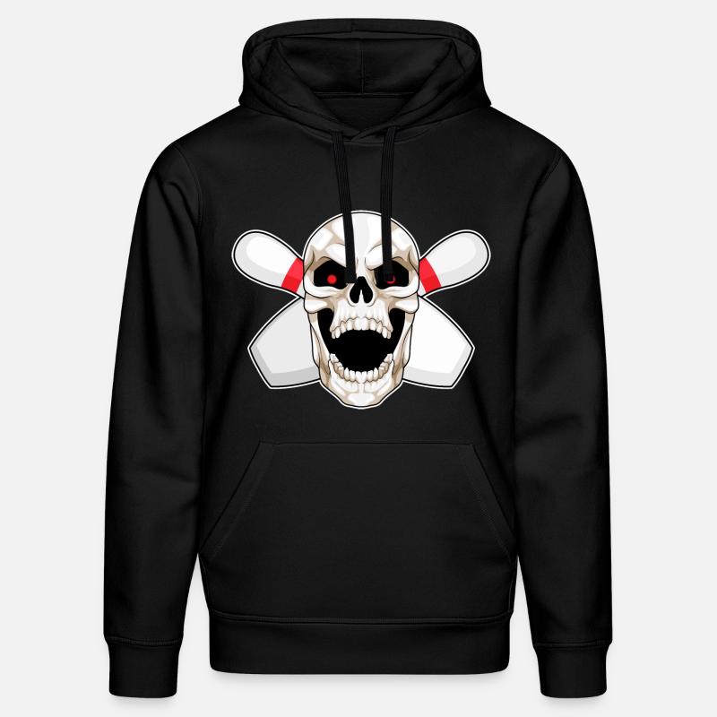 Skull Bowling Bowling Épingle - Sweat à capuche bio DRUMMER Stanley/Stella Unisexe - noir