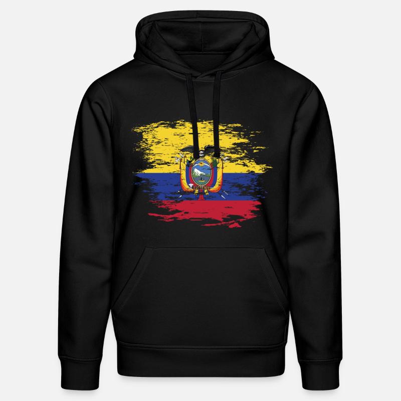 Drapeau de l'Équateur utilisé - Sweat à capuche bio DRUMMER Stanley/Stella Unisexe - noir