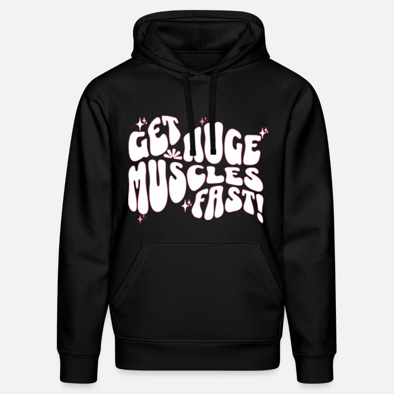 Big Muscles Fun Slogan Design - Sweat à capuche bio DRUMMER Stanley/Stella Unisexe - noir