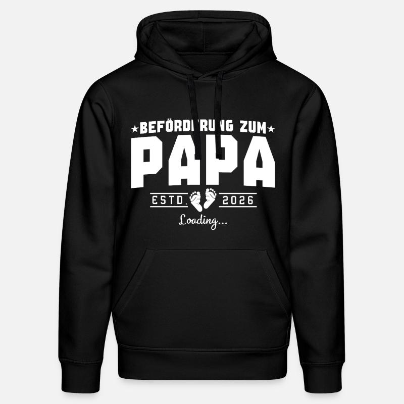 Papa 2026 loading Werdender Vater - Stanley/Stella Unisex Bio-Hoodie DRUMMER  - Schwarz