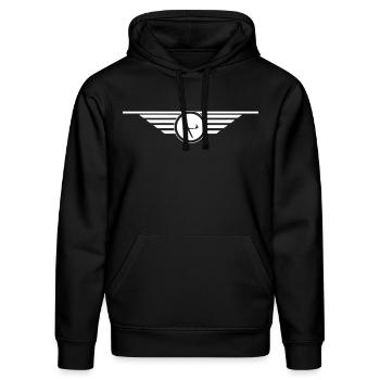 Pilote de planeur cadeau glisse symbole - Sweat à capuche bio DRUMMER Stanley/Stella Unisexe - noir - Devant - Marisol (170cm) & Nik (191cm)