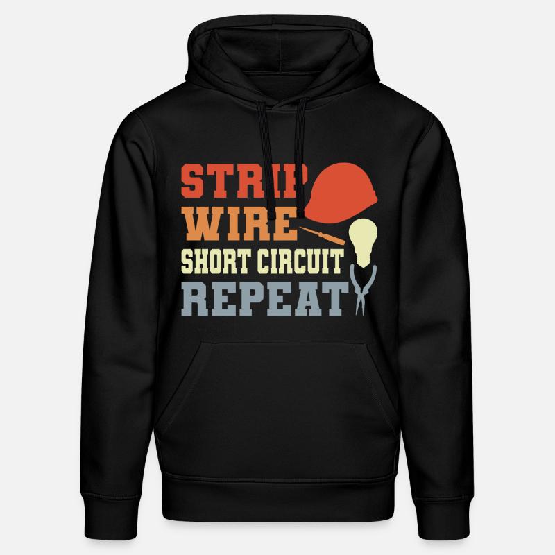Drôle de blague d’électricien - Sweat à capuche bio DRUMMER Stanley/Stella Unisexe - noir