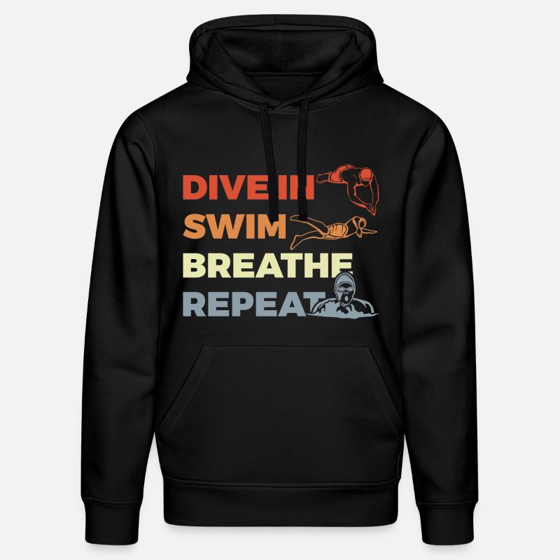Routine quotidienne pour les nageurs - Sweat à capuche bio DRUMMER Stanley/Stella Unisexe - noir