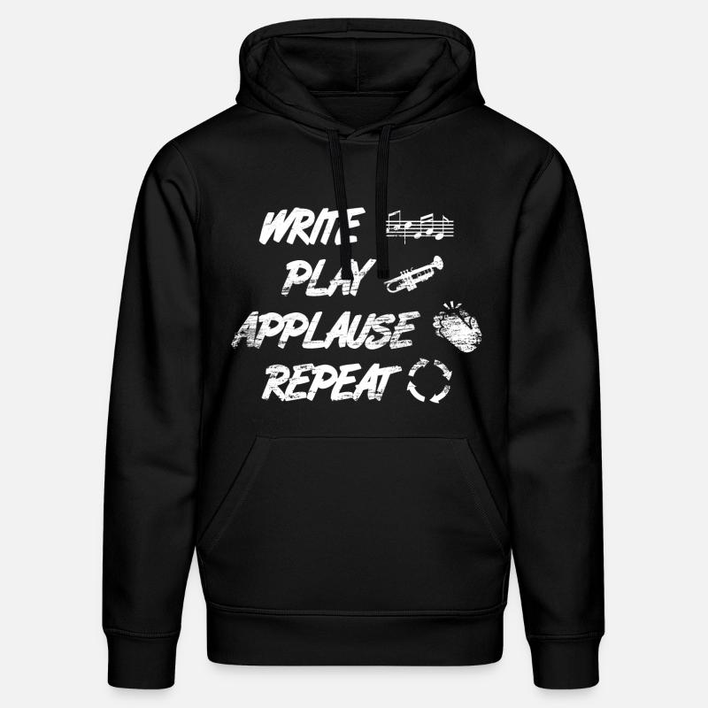 writing, playing, applause, repeating - Stanley/Stella DRUMMER Unisex Organic Hoodie - black