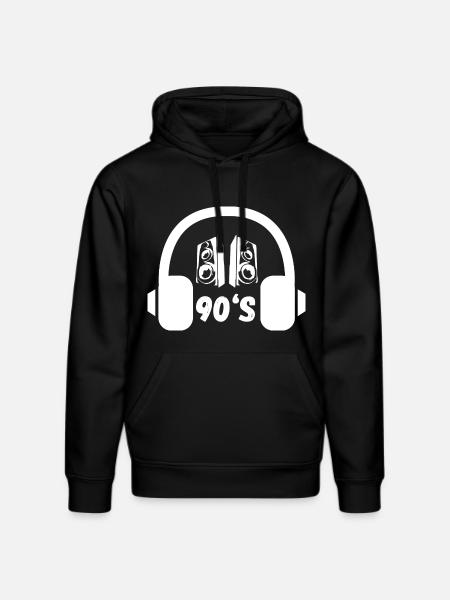 90er Kopfhörer Retro - Stanley/Stella Unisex Bio-Hoodie DRUMMER  - Schwarz