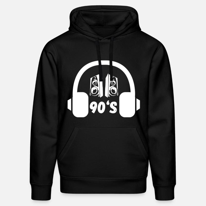 Casques rétro des années 90 - Sweat à capuche bio DRUMMER Stanley/Stella Unisexe - noir