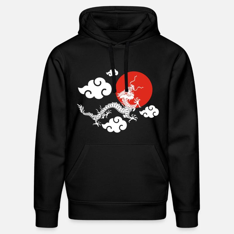 L'envol du dragon blanc - Sweat à capuche bio DRUMMER Stanley/Stella Unisexe - noir