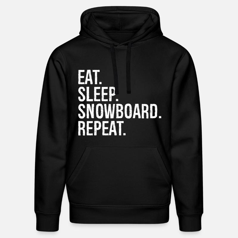 Eat Sleep Snowboard Répéter - Sweat à capuche bio DRUMMER Stanley/Stella Unisexe - noir
