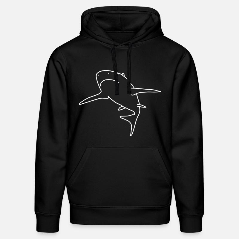 Lineart requin - Sweat à capuche bio DRUMMER Stanley/Stella Unisexe - noir