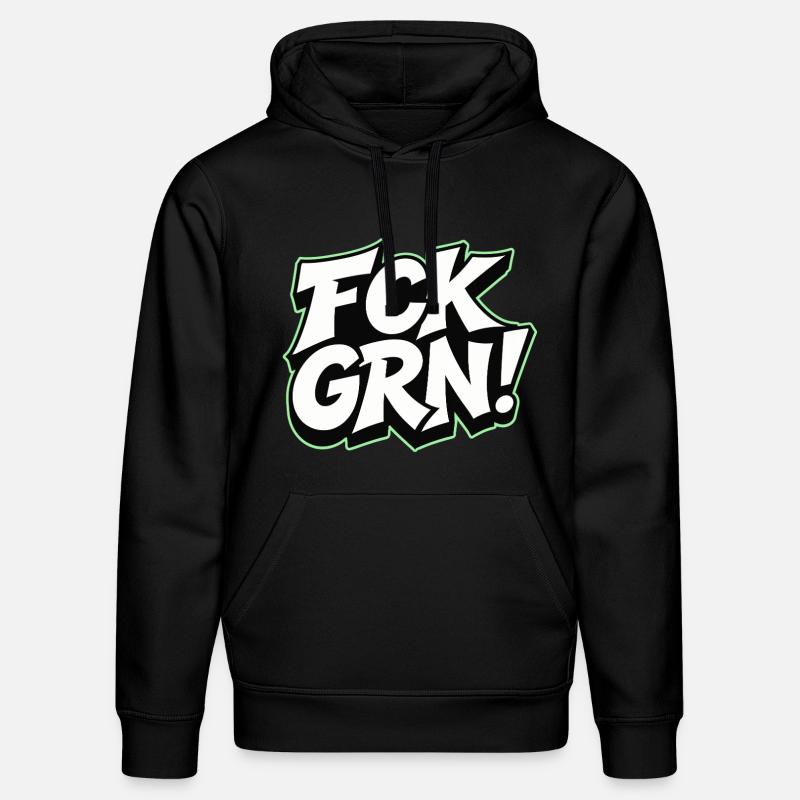 Lettrage de déclaration FCK GRN - Sweat à capuche bio DRUMMER Stanley/Stella Unisexe - noir