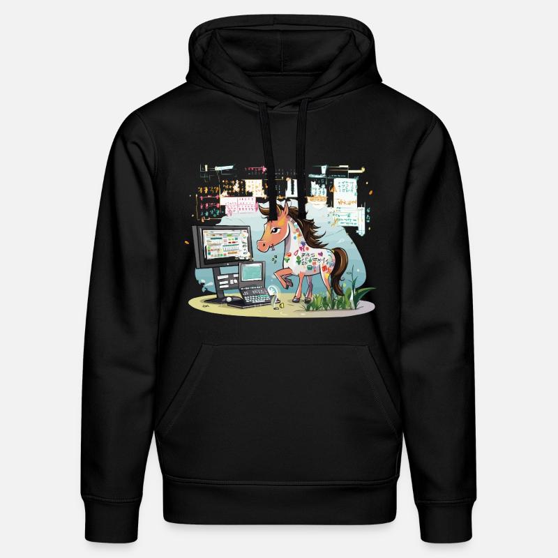 Digital Graffiti Pony - Stanley/Stella Unisex Bio-Hoodie DRUMMER  - Schwarz