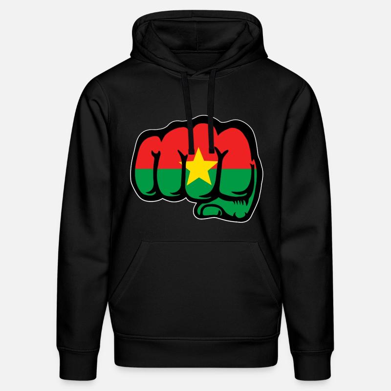 Drapeau du Burkina Faso Poing - Sweat à capuche bio DRUMMER Stanley/Stella Unisexe - noir