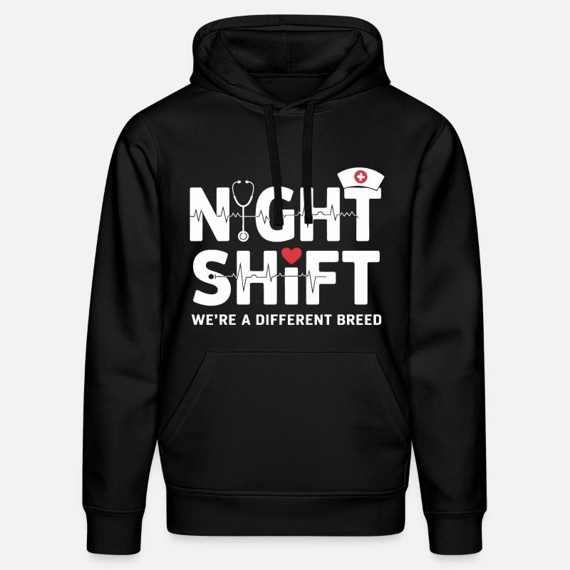 NachtSchicht Herzpfleger – Different Breed - Stanley/Stella Unisex Bio-Hoodie DRUMMER  - Schwarz