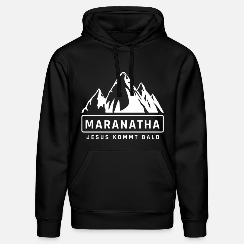 Maranatha Mountain View JesusBientôt - Sweat à capuche bio DRUMMER Stanley/Stella Unisexe - noir