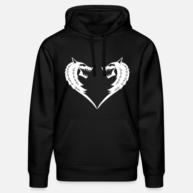 Coeur de loup blanc - Sweat à capuche bio DRUMMER Stanley/Stella Unisexe - noir