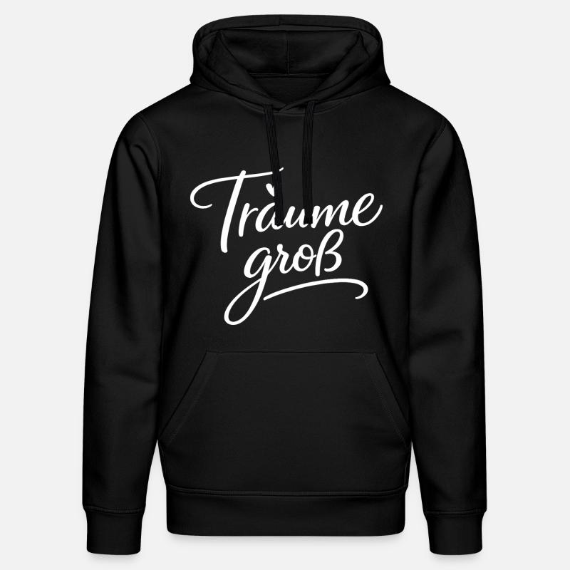 Träume Groß – Handlettering Script - Stanley/Stella Unisex Bio-Hoodie DRUMMER  - Schwarz