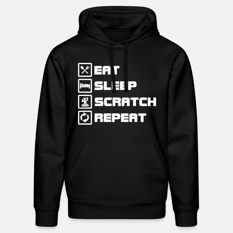 eat sleep scratch repeat DJ - Stanley/Stella Unisex Bio-Hoodie DRUMMER  - Schwarz