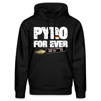 Pyro For Ever - Stanley/Stella Unisex Bio-Hoodie DRUMMER  - Schwarz - Vorne - Marisol (170cm) & Nik (191cm)
