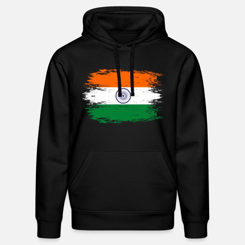 Drapeau de l’Inde aspect utilisé - Sweat à capuche bio DRUMMER Stanley/Stella Unisexe - noir