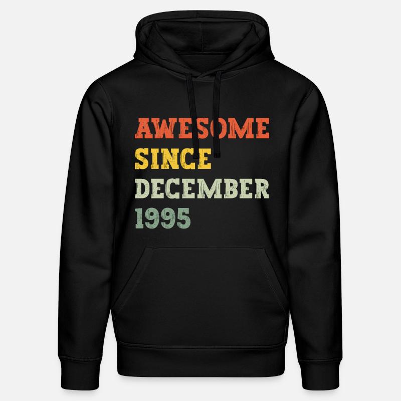1995 Décembre Cadeau d’anniversaire - Sweat à capuche bio DRUMMER Stanley/Stella Unisexe - noir