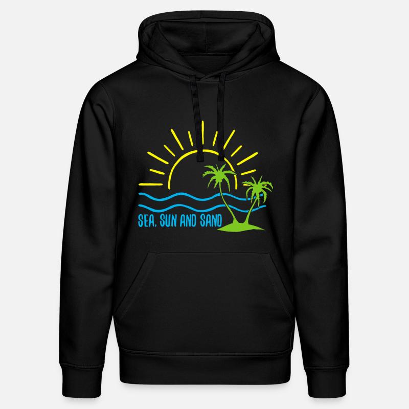 Mer, soleil et sable - Sweat à capuche bio DRUMMER Stanley/Stella Unisexe - noir